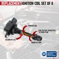 Ignition Coil Pack Set Of 8 Compatible With Nissan Infiniti Vehicles Armada Titan Pathfinder Qx56 5 6l Models Years 2004 2005