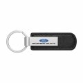 Ipick Image For Ford Super-duty Silver Metal Plate Black Pu Leather Strap Key Chain Keychain Official Licensed