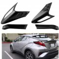 Qiilu Light Cover Back Lamp Tail Trim Carbon Fiber Style Rear Replacement For Chr 2018-4pcs Set