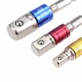 Uxcell 6 Pcs 1 4 3 8 2 Driver Extension Impact Grade Socket Adapter Set Hex Shank Bit For Power Drills Silver