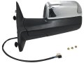 Left Driver Side Power Tow Mirror For 2013 2017 Ram 3500 Chrome Heated With Puddle Light And Turn Signal Flip Up Without Memory 