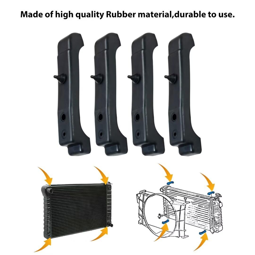4pcs Rubber 4 Core Radiator Mounting Cushions Support Pads 4012-326-682s Replacement For 1968-1981 G M Cars New