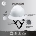 Ge Hard Hat Full Brim Padded 4-point Ratchet Suspension Ansi Z89 1-2014 Safety Hats For Men Impact Resistant Durable