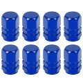 8pcs Navy Blue Tire Stem Valve Caps Wheel Covers Car Dustproof Hexagon Shape Aluminium Alloy Cap 
