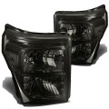 Compatible With Ford Super Duty 3rd Gen Pair Of Smoke Lens Clear Corner Headlight Red Led Third Brake Light