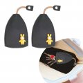 Hawyet 2 Pcs Car Pu Pull-out Key Bag With Rabbit Portable Large-capacity Storage Cover Universal For Black 