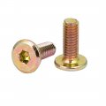 Uxcell M6x15mm Flat Hex Socket Head Hexagon Furniture Bolts Connector Fastener 50pcs