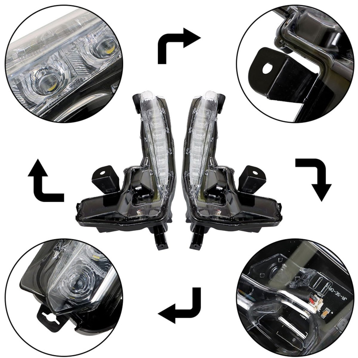Pair Of Front Bumper Fog Light Assembly With Switch Wiring Replacement For Corolla Se Xse 2017-2019 Driving Lamp Driver Left