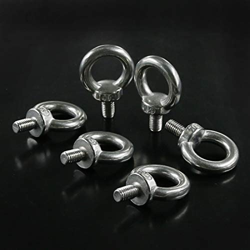 304 Stainless Steel M8 Male Thread Shoulder Lifting Ring Eye Bolt Set 36 Pieces With Lock Nuts Washers And Flat