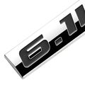 Chrome Finish Metal Emblem 6 1l Badge Black Letter