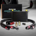 G-plus 25 Row An10-10an Universal Aluminum Engine Transmission Oil Cooler Kit Filter Adapter Black