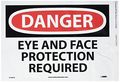 Nmc D386pb Osha Sign Legend Danger Eye And Face Protection Required 14 Length X 10 Height Pressure Sensitive Vinyl Black Red On 