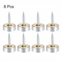 Uxcell Mirror Screws Decorative Caps Cover Nails Polished Stainless Steel 18mm 8pcs