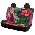 Forchrinse Hawaiian Hibiscus Palm Leaves Rear Bench Seat Cover For Cars Trucks Suvs Sedans Set Of 2 