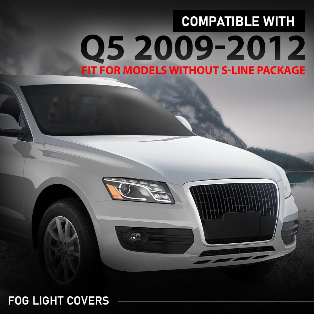 Pair Front Bumper Fog Light Covers Grille Bezels For Audi Q5 Base 2009-2011 Premium Plus Prestige 2009-2012 Left Driver Right