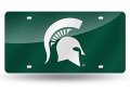 Rico Industries Ncaa Michigan State Spartans Laser Inlaid Metal License Plate Tag Green 6 X 12-