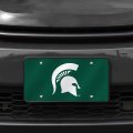 Rico Industries Ncaa Michigan State Spartans Laser Inlaid Metal License Plate Tag Green 6 X 12-