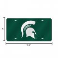 Rico Industries Ncaa Michigan State Spartans Laser Inlaid Metal License Plate Tag Green 6 X 12-