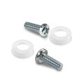 Ford Bronco In Black On Chrome Two Abs Plastic License Plate Frame Screw Cover Set Official Licensed