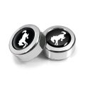 Ford Bronco In Black On Chrome Two Abs Plastic License Plate Frame Screw Cover Set Official Licensed 