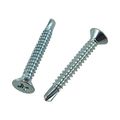 10 X 0 75 In Zinc Plated Flat Head Phillips Drill And Tap Screws Box Of 100 