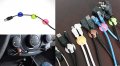 Yueton 24pcs Colorful Double Hole Desktop Wire Cord Cable Clip Management Organizer Holder