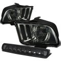 Compatible With Ford Mustang 5th Gen Pair Of Smoke Lens Clear Corner Headlight Led 3rd Brake Light