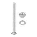 M6x65mm Square Neck Carriage Bolts With Nuts Washers 12set 304 Stainless Steel Round Head Coach Bolt Screws Silver Tone 