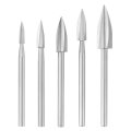 Wood Carving Tools 5 Pcs Hss Engraving Drill Bit Set Precision Rotary Tool Accessories For Woodworking 1 8a Shank Universal Fit 