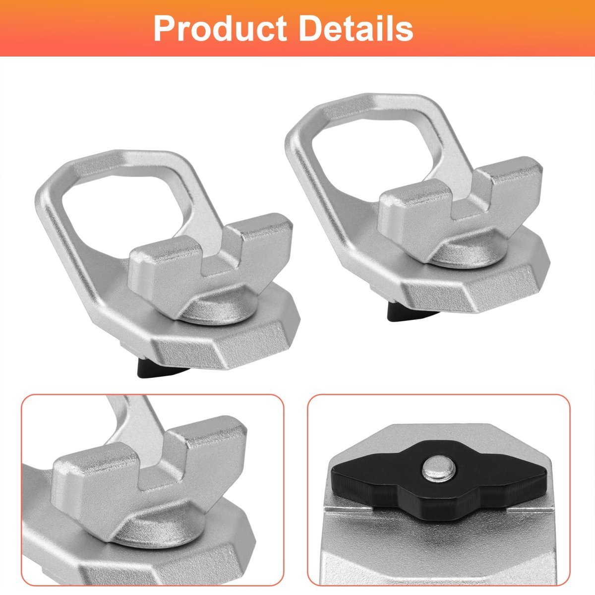 Set Of 2 Lock And Ride Max D-rings For Polaris 2024-2025 Ranger Xpedition Models