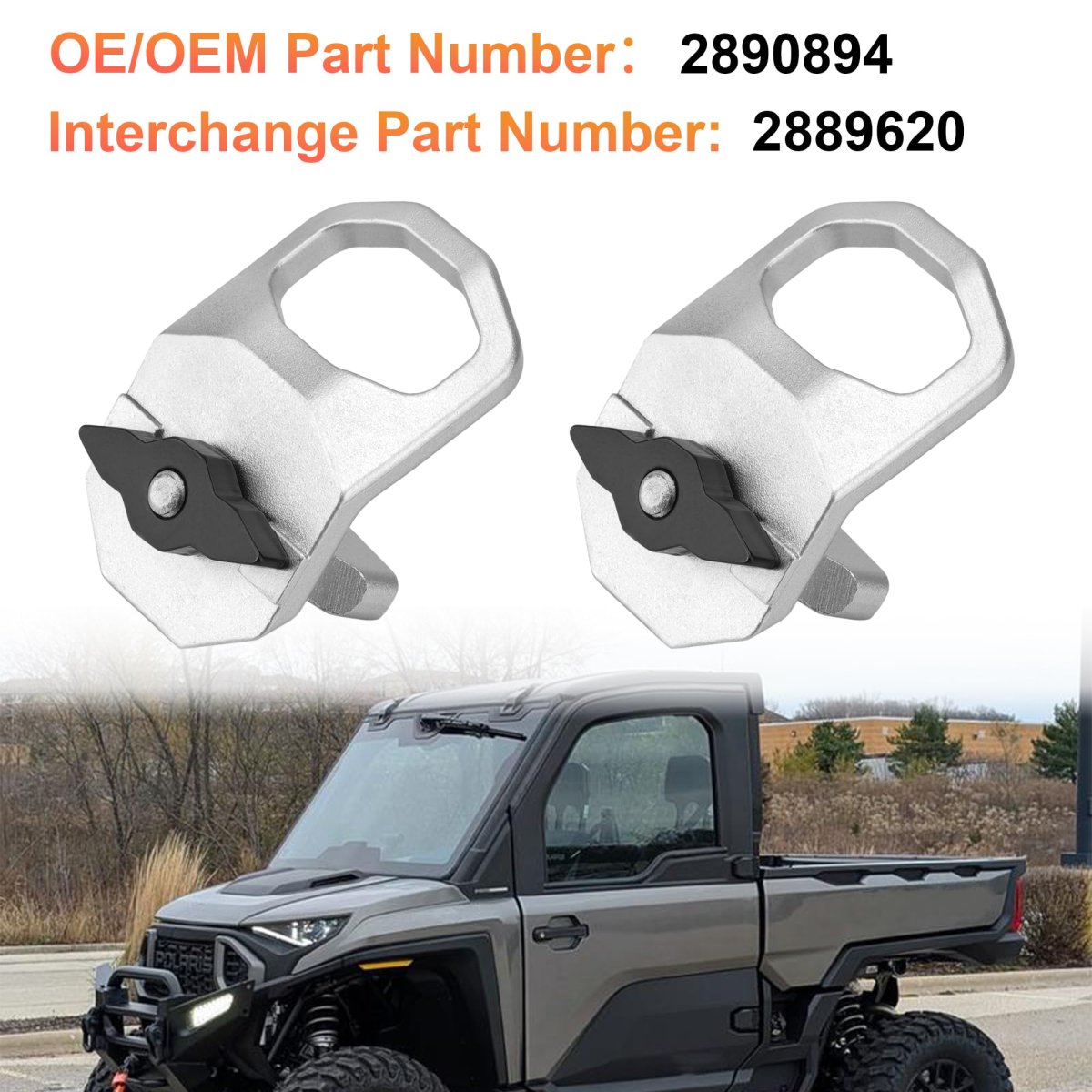 Set Of 2 Lock And Ride Max D-rings For Polaris 2024-2025 Ranger Xpedition Models