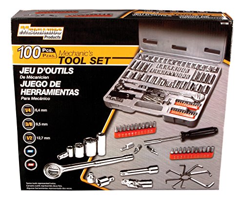 Performance Tool W98 Sae Metric 100-piece Socket 4 3 8 1 2 Drive And Bit Set