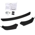 Universal Front Bumper Lip Spoiler Splitter Diffuser 67 In For Bmw E90 E92 M3 Gloss Black Flat Edge Polypropylene 3 Piece Set