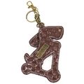 Wiener Dog Purse Charm And Keychain On Scooter Design Pu Leather Key Fob For Handbags Luggage 7 In Length Small Brown Animal 