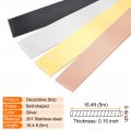 Uxcell Wall Trim Molding Stainless Steel Peel And Stick Mirror-like Finish For Ceiling Mirror Frame 16 4ft X 0 4ini Silver