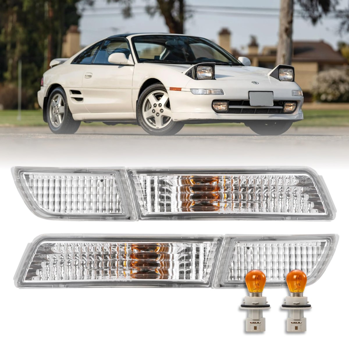 Usr 91-95 Mr-2 Turn Signal Light A 4 Pieces Front Bumper Signals Lamps Left Right For 1991-1995 Toyota Mr2 Sw20 All Models Us