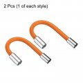 Uxcell 2pcs Foaming Extension Tube Faucet Lengthen Extender Sink Drain Bathroom Flexible Water Hose Adapter Orange 20cm 30cm