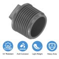 20 Pcs Pvc Pipe Male Thread Plug G1 Threaded Npts End Cap Plug Adapter For Plumbing Water Line Grey