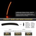 Vipmotoz 4pc Full Led Strip Side Marker Light Fender Parking Lamp Compatible With 2014-2021 Mini Cooper F55 F56 Chrome Housing