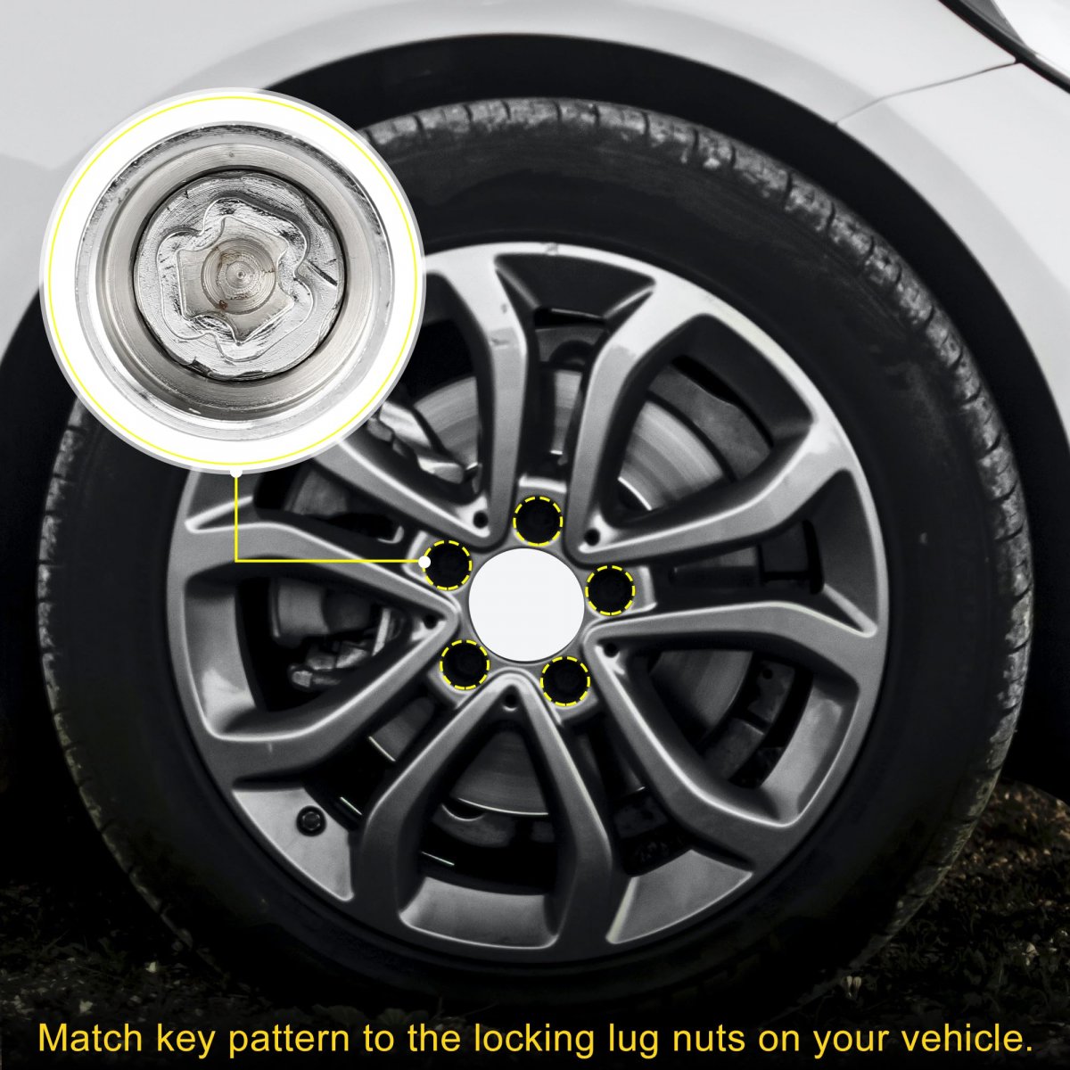 1 Set 308 Wheel Lock Lug Nut Anti Theft Screw Removal Socket Key For Mercedes Benz With Protector