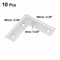 Uxcell Flat Plate L Shape 60mmx60mm Stainless Steel 304 Angle Corner Brace Repair Brackets Pack Of 10