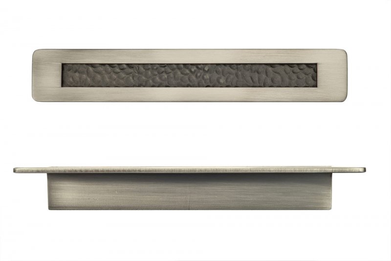 Richelieu Hardware Bp701396242 Castelo Collection 3 4-inch 96 Mm Center-to-center Hammered Brushed Pewter Modern Rectangular