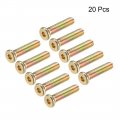 Uxcell M8x35mm Furniture Screw Hex Socket Machine Screws Zinc Plated Fasteners Bolts Full Thread Carbon Steel 20pcs