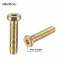 Uxcell M8x35mm Furniture Screw Hex Socket Machine Screws Zinc Plated Fasteners Bolts Full Thread Carbon Steel 20pcs