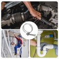 Uxcell 6pcs Double Wire Hose Clamp 45-50mm Adjustable Stainless Steel Clips With M8 Bolt For Dust Collection Pump Pipe