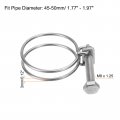 Uxcell 6pcs Double Wire Hose Clamp 45-50mm Adjustable Stainless Steel Clips With M8 Bolt For Dust Collection Pump Pipe