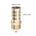 Uxcell Brass Hose Barb Fitting Straight 16mm X G3 8 Male Thread Pipe Connector With Stainless Steel Clamp Pack Of 2