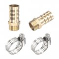 Uxcell Brass Hose Barb Fitting Straight 16mm X G3 8 Male Thread Pipe Connector With Stainless Steel Clamp Pack Of 2