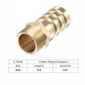 Uxcell Brass Hose Barb Fitting Straight 16mm X G3 8 Male Thread Pipe Connector With Stainless Steel Clamp Pack Of 2
