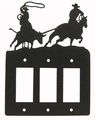 Team Roping Triple Rocker Light Switch Plate Cover 